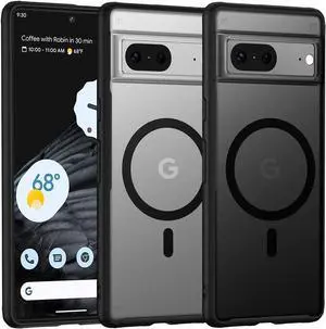 TIANNIUKE Magnetic Case for Google Pixel 7, Translucent Matte Anti-Fingerprint,Compatible with MagSafe,Slim Fit Shockproof Protective Phone Case for Pixel 7 Case (2022) -Black
