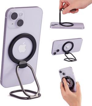 Magnetic Phone Ring Holder for MagSafe Grip Kickstand Adjustable Cellphone Ring Stand Mag Safe Accessories for iPhone15/ 14/13/12 Series Removable for Wireless Charging Black