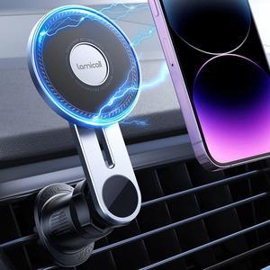 Lamicall for MagSafe Car Mount - Upgraded-2nd Generation [20 Strong Magnets] Magnetic Phone Holder Car - Air Vent Car Phone Holder Mount for iPhone 16 15 14 13 12 Pro Plus Max Mini Mag Safe Case