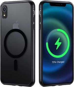Strong Magnetic Black for iPhone XR Case [Compatible with MagSafe] [Military Grade Drop Tested] Slim Protective Translucent Matte Case with Soft Edges Compatible for 6.1 Inch, Black