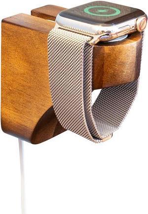Wall Charging Stand for Apple Watch Series 9 - Wooden Charging Dock - Wood Charging Station for All iWatch - Simply Stick to Wall with Included 3M Command Strips (Acacia)