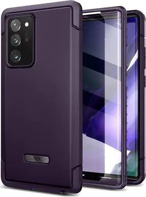 SURITCH for Samsung Galaxy Note 20 Ultra Case (Only) 6.9-inch, [2 Front Frames][Built-in Screen Protector] Full-Body Protective Rugged Heavy Duty Shockproof Phone Cover-(Dark Purple)