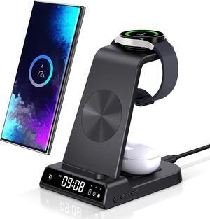 Wireless Charger for Samsung, 3 in 1 Wireless Charging Station for Samsung Galaxy S24 Ultra/S23 Ultra/S22/S21/Note 20/Z Flip 6/Fold 6, Charger for Samsung Galaxy Watch 6/5/4, Galaxy Buds 3/3 Pro/2