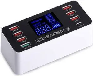 Charging Station, 60W8Port USB Charging Station, Multiple USB Charger Station, Charging Station for Multiple Devices, Multi USB Charging Station, Chargers for Multiple Devices, Multi Charging Station