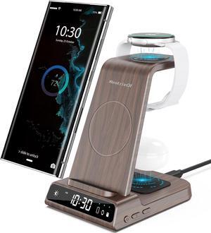 Wireless Charger for Samsung Charging Station, 3 in 1 Android Phone Wireless Charger for Samsung Galaxy S24 Ultra/S23 Ultra/Z Flip 5/Fold 5/Buds, Charger for Galaxy Watch 6/5 (for Samsung Watch Only)