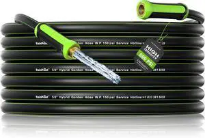 RAINPOINT Garden Hose 50ft x 5/8", Water Hose, Flexible, Lightweight Hybrid Hose with Swivel Handle, Male to Female Fittings