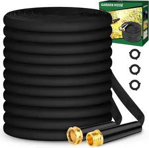 Garden Hose 50ft, Non-Expanding, Lightweight, Leak-Proof Metal interface, No-Knots, Portable, Wear-Resistant, Sturdy, Flexible, 3/4GHT, Water Hose for Yard, Garden