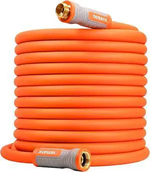 YAMATIC Garden Hose 5/8 in x 100 ft, Ergonomic Swivel Fittings, Burst 600 PSI,Heavy Duty, Flexible and Lightweight Water Hose