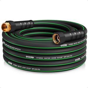 Heavy Duty Garden Hose 25ft, NON-EXPANDABLE Flexible Water Hose, Kink Resistant Lightweight Hybrid Hose, Leakproof Hose Male to Female Fittings, Drinking Water Safe
