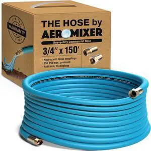 AEROMIXER THE HOSE - 3/4 Inch Garden Hose 150 Ft.,650 PSI Industrial Garden Hose 150Ft - Durable Commercial Water Hose - Commercial Grade Heavy Duty Hose, 150 Ft Garden Hose Heavy Duty - (1 Hose)