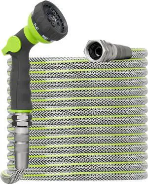 Flexible Garden Hose 75 FT - Heavy Duty Non-Expandable 75FT Outdoor Water Hose Pipe, 1/2" x 75Feet, 3/4" Solid Swivel Fittings, 75 Feet, Kink and Leak Proof