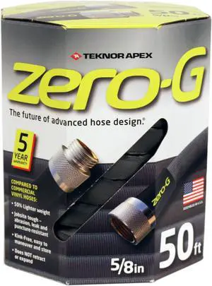 Zero-G 5/8 in. D X 50 ft. L Black Aluminum Garden Hose