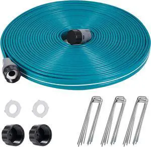 LINEX Sprinkler Soaker Hose 50 ft for Garden Lawn Watering Hose with Hose Stakes