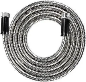 Metal Short Garden Hose 15ft Connectors, Drainage Hose for Dehumidifier Small Water Hose Extension High Pressure Bib Reel Extender, Drinking Water Hose for RV Outdoor