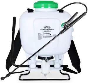 REALWORK 4-Gallon Backpack Sprayer with Padded Shoulder Strap for Pests & Weeds, Watering Garden, and Spraying Plants, in Translucent White