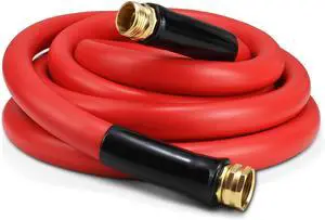 Garden Hose 10 ft x 5/8 Hot Water Hose,-50°F to 190°F,Heavy Duty Burst 600Psi Flexible Upgraded Rubber Hoses,3/4 Solid Fittings for All-weather Outdoor Lawn & Garden