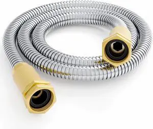 Garden Hose - Short Water Leader Metal Hose 3 FT with Female to Female Fitting, Flexible, Heavy Duty Hose Extension for Outdoor Hose Reel/Dehumidifier/RV304 Stainless Steel