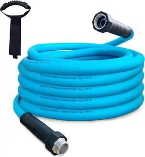 Cupohus RV Drinking Water Hose 35FT with Storage Strap, No Kinking 5/8''ID Premium Fresh Water Hose for RV, Marine, Camper, Truck, Car, Garden