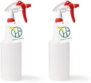 Heavy Duty 32oz Plastic Spray Bottles for Cleaning - Large Empty Industrial Bottles for Gardening Solutions, Vinegar, Chemicals, Professional Cleaners - Adjustable Sprayer Nozzle - 2 Pack