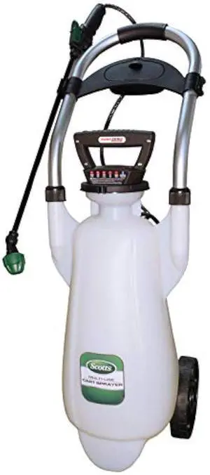 Scotts 190617 Lithium-ion Pump Zero Wheeled Sprayer, 3 Gallon, 3-Gallon, Powered Cart