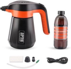 SPTA Pressure Foam Sprayer, 2.25L/76 oz Electric Pressurized Soap Sprayer Car Foam Sprayer, Cordless Pump Sprayer, Car Wash Pressure Washer Foamer with 500ML Car Wash Shampoo for Car Wash Detailing