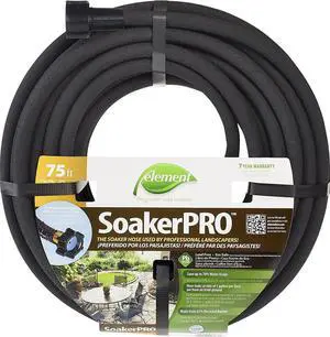 Swan Products ELSP38075 Element SoakerPRO Professional Landscaping Soaker Hose, 75' x 3/8", Black
