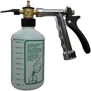 Rocky Mountain Goods Hose Sprayer Attachment with Bottle - for Spraying Fertilizer, Soap, Pesticide, Chemical, Insecticide - Dilution Mix Adjuster - Nozzle Angle Adjustment for Trees/Garden