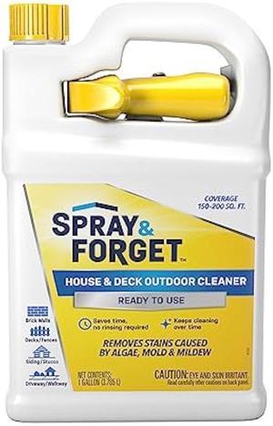 Spray & Forget Ready-to-Use House & Deck Outdoor Cleaner - Nested Trigger Spray Bottle - 1 Gallon
