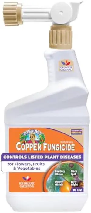 Bonide Captain Jack's Copper Fungicide, 16 oz Ready-to-Spray Disease Control for Organic Gardening, Controls Mildew & Blight