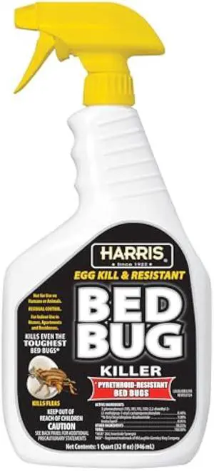HARRIS White Label Bed Bug Killer, Liquid Spray with Odorless and Non-Staining Extended Residual Kill Formula (32oz)