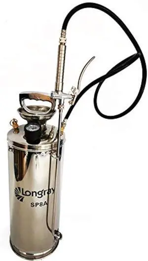 SP8A Stainless Steel Sprayer, 2 Gallon, Metallic