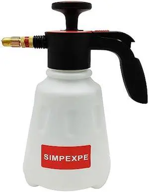 SIMPEXPE Handheld Garden Pump Sprayer Lawn & Garden Pressure Water Spray Bottle with Adjustable Brass Nozzle for Plants and Other Cleaning Solutions 0.5 Gal 2L Gold