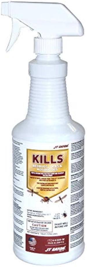 JT Eaton 209-W Bed Bug, Tick, and Mosquito Killer Spray, Water-Based Insecticide, Quart Sprayer Bottle