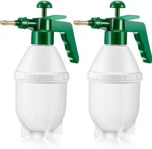 2 Pcs 27 oz Handheld Garden Pump Sprayer Bottle Hand Held Lawn Pressure Pump Sprayer with Adjustable Nozzle for Chemicals Watering Weeds (Green)