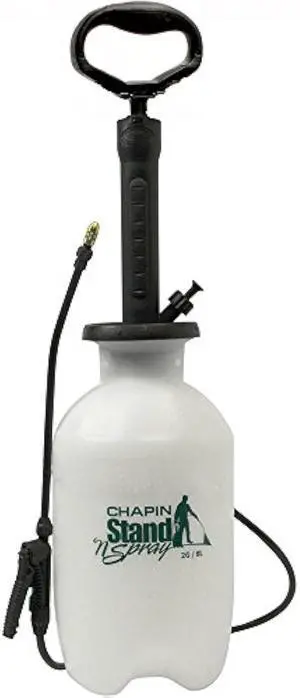 Chapin 29002: Made in The USA 2-Gallon Stand 'N Spray No Bend Pressure Pump Tank Sprayer for Lawn and Garden, Insects, Pest and Weeds, Translucent White
