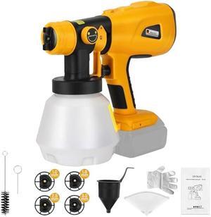 WaxPar Paint Sprayer Compatible with Dewalt 20V Battery, 200W Cordless Paint Sprayer HVLP Paint Gun Sprayer Gun with Brushless Motor, 4 Copper Nozzles for DIY Fence Chairs Painting(Tool Only)