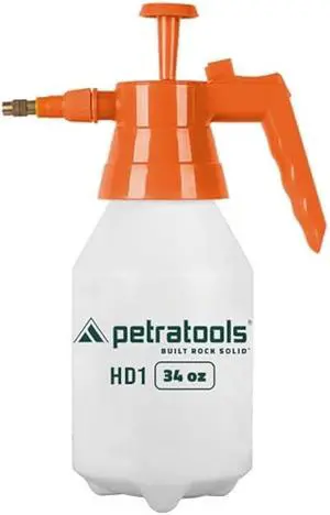 Petra - 34 oz Garden Pump Sprayer HD1 - Small Hand Pump Spray Bottle, Portable Water Sprayer for Plants, Chemical Spray, Handheld Plant Mister for Indoor Plants with Adjustable Brass Nozzle