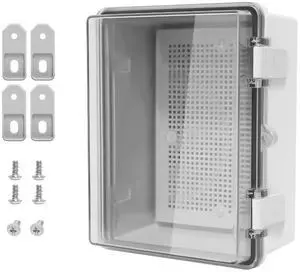 ABS Plastic Dustproof Waterproof IP65 Junction Box Hinged Shell Universal Electrical Project Enclosure Gray, with PC Transparent Clear Cover 8.7 x 6.7 x 4.3inch(220 x170 x110mm)