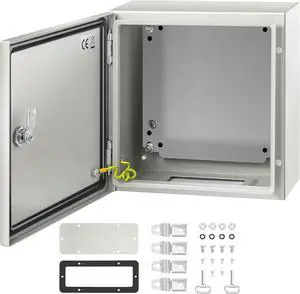 VEVOR NEMA Steel Enclosure 12×12×6,NEMA 4X Steel Electrical Box,IP66 Waterproof & Dustproof,Outdoor/Indoor Electrical Junction Box,with Mounting Plate