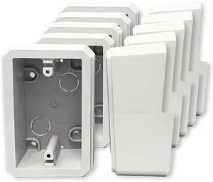 iMBAPrice FS8141-5 (5-Pack) 1-Gang Non-Metallic Weatherproof FS Outlet Device Box for 1/2 in Lap Siding, White