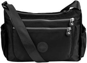 Waterproof Shoulder Bag Fashionable Cross-body Bag Casual Bag Handbag for Women, Black-B