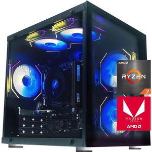 Gaming Desktop PC AMD Ryzen 7 5700G Radeon Vega graphics,16GB Ram 1TB SSD,WIFI BT ARGB Fans Win 11 Pro