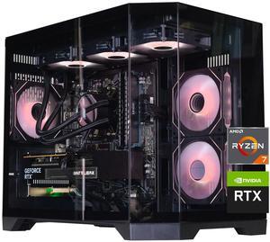 ICEWOLF Gaming Desktop PC , Ryzen7 7700, Geforce RTX 5060 ,B650M 32GB DDR5 1TB NVMe SSD, 650W GOLD PSU, Wi-Fi,Liquid Cooler,ARGB Fans , Windows 11 ,Prebuilt Gaming Pc New compute