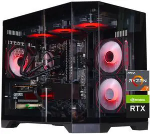ICEWOLF Gaming PC, AMD Ryzen 7 5700X,Nvidia RTX 5060, 1TB SSD, 32GB RAM,Desktop Computer Win 11,New