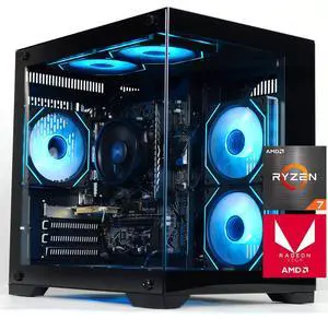 Synvisus Gaming desktop PC - AMD Ryzen 7 5700G 8 core 3.8GHz(up to 4.6GHz) - 16GB DDR4 3200MHz - 1T M.2 NVMe - Windows 11 pro - WIFI -Prebuilt Gaming pc computer