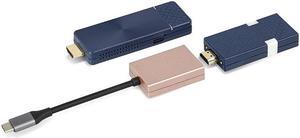 GK Cast Wireless Display Transmitter and Receiver Kit Support 4K, USB-C & HDMI Dual Transmit Ports, Wireless Presentation Equipment for Laptop, PC, Smartphone, Projector, HDTV 165FT/50M. (PINK)