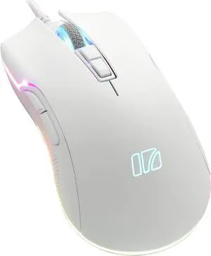 i-rocks M31E RGB Wired Gaming Mouse : 6400 DPI Optical Sensor - 60 Million Click lifespans - Compatible Software - 7 Programmable Buttons - Plain White