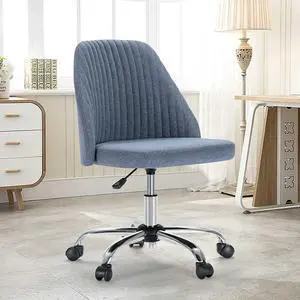 Home Office Desk Chair - Adjustable Rolling Chair, Armless Cute Modern Task Chair for Office, Home, Make Up,Small Space, Bed Room
