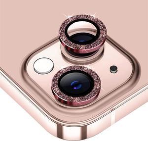 Suoman 2Pack for iPhone 13 61 inch  13 Mini 54inch Camera Lens Protector with iPhone 13iPhone 13 Mini Glitter Diamonds Camera Cover Circle Tempered Glass  Pink