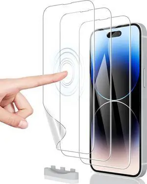 [3 Pack Hydrogel Film Screen Protector for iPhone 16e / iPhone 14 Pro/iPhone 14 / iPhone 13 Pro/iPhone 13 (6.1 inch), Soft TPU Transparent Protective Screen Protector Film (Not Tempered Glass) [3 Pack Hydrogel Film Screen Protector for iPhone 16e / iPhone 14 Pro/iPhone 14 / iPhone 13 Pro/iPhone 13 (6.1 inch), Soft TPU Transparent Protective Screen Protector Film (Not Tempered Glass)